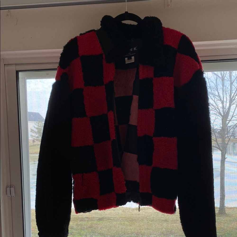 INC Red and Black Checkered Jacket